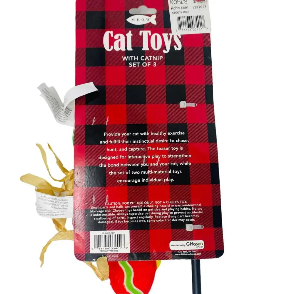 Meow Cat Toys with Catnip Set of 3 pet Toy